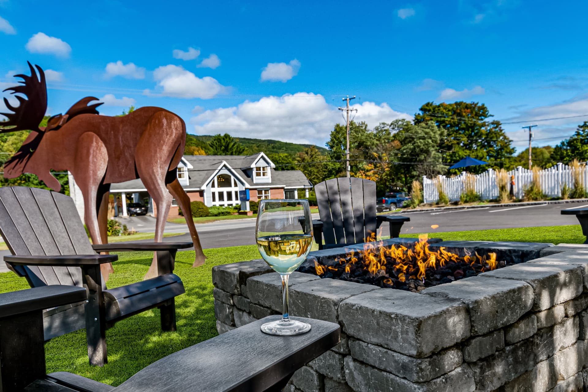 Stone Fire Pit at Top Notch Inn